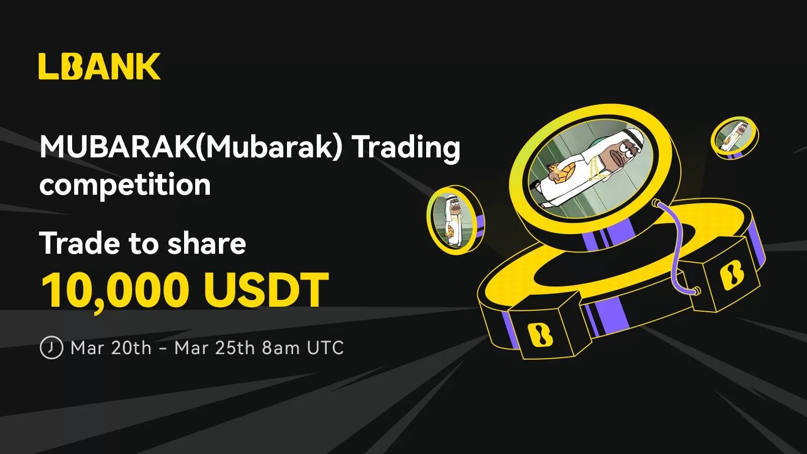 مسابقه معاملاتی میم کوین MUBARAK در صرافی LBank